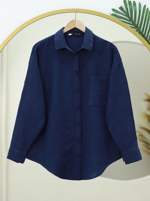 Modamorfo Eteği Oval Kesim Müslin Gömlek -Laci