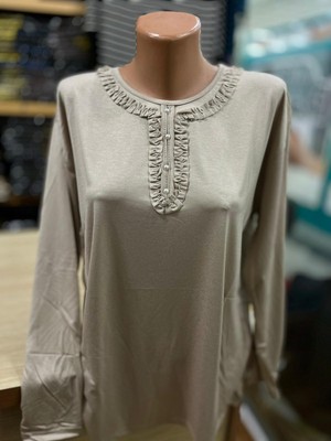 TCR Kadın Düğme Detay Fırfırlı Viskon Penye Bluz