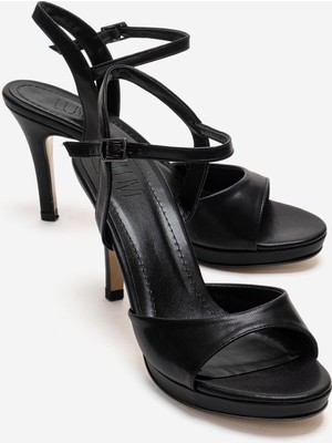 Luvi Poıse Siyah Kadın Ince Topuklu Abiye Ayakkabı