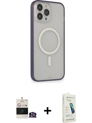 BUTİMAR'S iPhone 14 Pro Max Siluet Işık Koleksiyonu - Şeffaf Pasifik Cam Ekran Koruyucu + Gold Bilvis Titan Kamera Lens