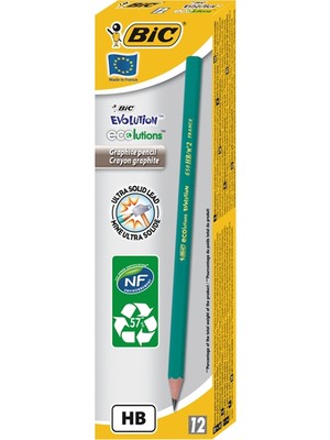 Kitabevimden Bic Kurşun Kalem Eco Evolution 650 Hb Köşeli 880311  (12 Li)