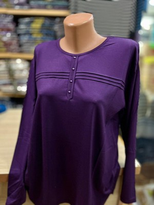 TCR Kadın Düğme Detay Fırfırlı Viskon Penye Bluz