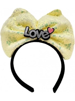 LED Işıklı Love Yazılı Fiyonk Taç