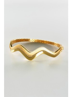 LesPeras 22 ayar Altın 14.87 Gram Modern Tasarım Fantazi Kelepçe Bilezik