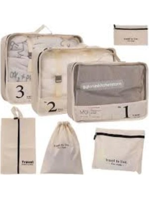 AGM 7'li Valiz Düzenleyici Seti , Valiz Organizer, Seyahat Için Bavul Valiz Düzenleyici