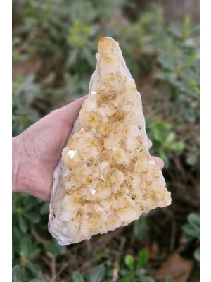 Pozitif Doğal Taş Doğal Sitrin Kristali Dekoratif Büyük Parça 2 Kilo 115 Gram