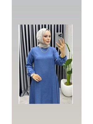 Golda Dress Kadın Keten Ikili Takım Indigo