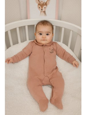 Kidaxi Organic Bebe Yakalı Baskılı Tulum