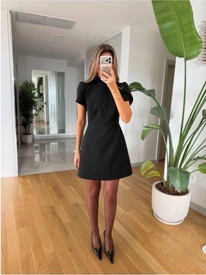 Meecy Kadın Viral Yeni Sezon Düğme Detaylı Elbise