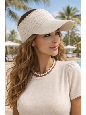 Aydın Şapkacınız Simli Örgü Vizör Şapka Kadın – Nefes Alabilen Yazlık Tenisçi Şapkası Uv Korumalı Şık Güneşlik