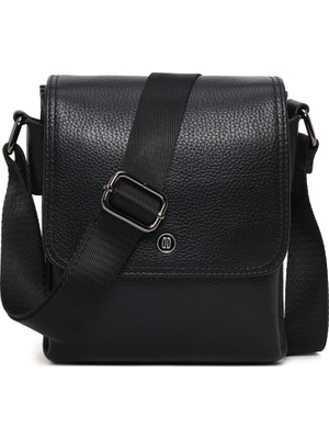 Derimod Erkek Siyah Deri Postacı Çantası 25WBD3562FT
