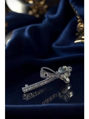 RALBAX Gardenia El Yapımı Kristal Saç Tokası – Düğün Nişan Davet Mezuniyet Hediye Zarif Kadın Aksesuarı