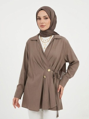 Foremia Çift Düğmeli Bağcıklı Tunik-Vizon -