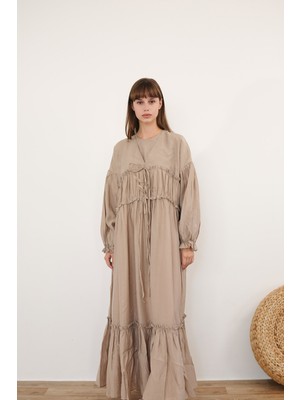 Molly Nelly Kadın Pamuklu Parlak Vual Astarlı Elbise