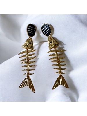 ALS Tasarım Dünyası Kadın Sedefli Çelik Balık Model Kuyruklu Balık Küpe