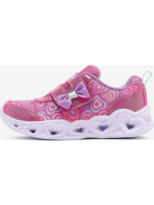 Skechers Heart Lıghts Boogıe Land Küçük Kız Çocuk Pembe Işıklı Spor Ayakkabı 303258N Hpmt