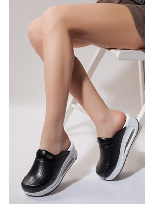 SABOTERLİK Ortopedik Doktor ve Hemşire Terliği Siyah – Kaymaz Tabanlı Konforlu Sağlık Personeli Terliği