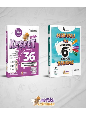Meraklı Zihinler 4.sınıf 36 Haftalık Kazanım Denemesi + 6'lı Sarmal Deneme Paketi (2'li Set)