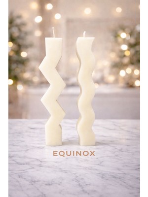 Equinox Equınox Dekoratif 2’li Burgu Şekilli El Yapımı Şamdan Mum Seti