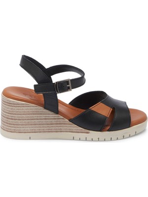 Tergan Siyah Hakiki Deri Kadın Sandalet - K25Y1SN67867-A23