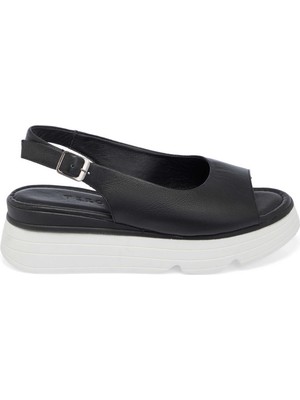 Tergan Siyah Hakiki Deri Kadın Sandalet - K25Y1SN67882-A23