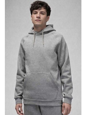Nike Jordan Core Blank Fleece Po Hoodie Kapüşonlu Erkek Sweatshirt Gri