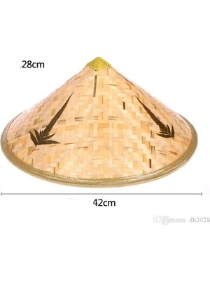 Naturel Renk Cambodia Kamboçyalı Vietnam Şapkası Pvc Hasır