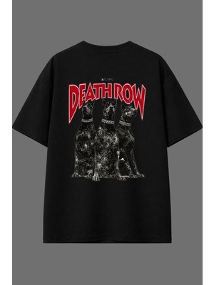 Vsrn Death Doberman Tasarım Arka Baskılı Siyah Oversize T Shirt