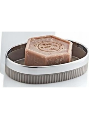 MiraLive Mimoza Çizgili Krom Katı Sabunluk 1 Adet ROYALEKS-Y-876