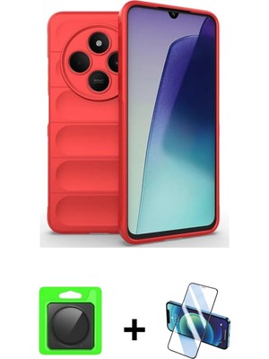 Cepte Toptan Redmi 14C Atlas Koleksiyonu - Siyah 3D Antistatik Seramik Nano Ekran Koruyucu + Siyah Raze Metal Kamera Lens