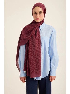 Maisa Remz Ipek Pamuk Tensel Şal 70*190 cm - Bordo
