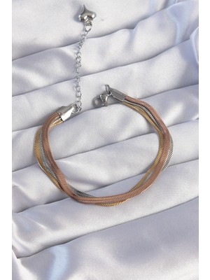 Aydogan's 316L Çelik Renkli Italyan Zincir Model Çoklu Bileklik - TJ-BB6186