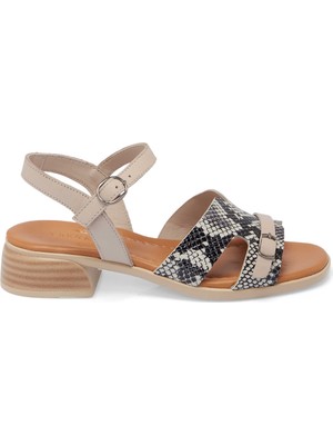 Tergan Gri Hakiki Deri Kadın Sandalet - K25Y1SN67931-B43