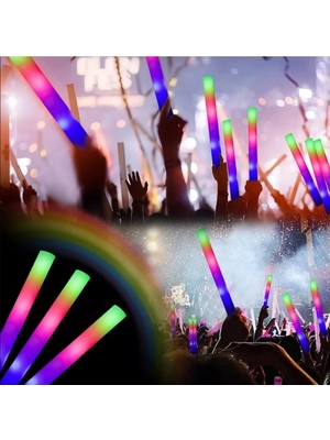 LED Işıklı Rengarenk Sünger Parti Çubuk