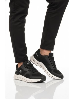 Mc Jamper Siyah Beyaz Fileli Hafif Esnek Erkek Spor Ayakkabı 5006 M