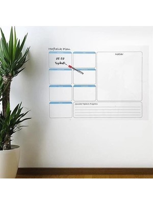 Eco Lounge Haftalık Planlayıcı Manyetik Duvar Stickerı Takvim 100 cm x 60 cm