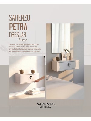 Feyza Design 60 cm Beyaz Mdf Dresuar - Şık ve Fonksiyonel Antre Mobilyası