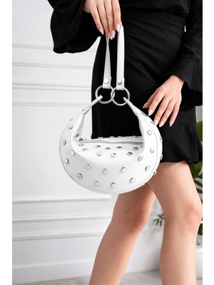 Valu Accessorize Kadın Zımbalı Çift Askılı El ve Omuz Çantası Mina