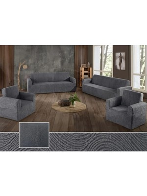 Royam Jakarlı 3 3 1 1 Lastikli Kanepe Örtüsü Koltuk Örtüsü Koltuk Kılıfı Takımı