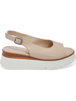 Tergan Bej Hakiki Deri Kadın Sandalet - K25Y1SN67882-A25