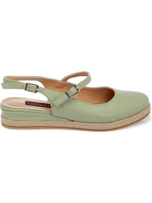 Tergan Yeşil Hakiki Deri Kadın Babet - K25Y1AY67907-G81