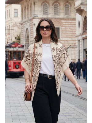 Lela Pamuklu 110 x 110 cm Desenli Şal Bayan Şal 6941400