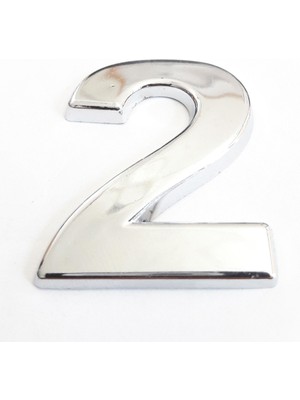 Cemax 2 Rakamı 3,75 cm Krom Yapışkanlı