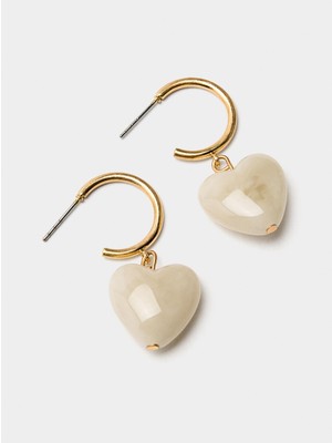 Parfois Taşlı ve Kalp Detaylı Halka Küpe