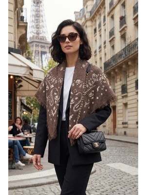 Lela Etnik Desenli Saçaklı 100 x 100 cm Şal Bayan Şal 6941300