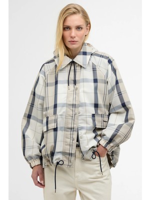 Barbour Ballina Check Showerproof Ceket NY51 Dress Navy Tartan