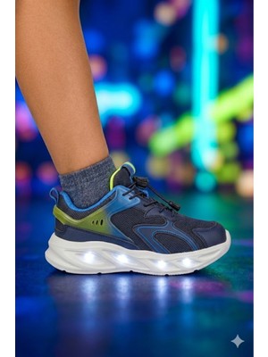 Vicco Hafif Ortopedik Erkek Çocuk Spor Ayakkabı PVC Tabanlı Işıklı Tasarım