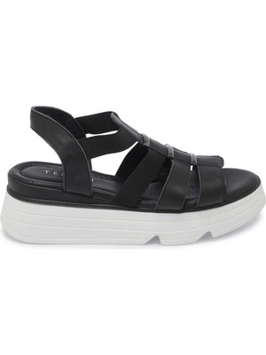 Tergan Siyah Hakiki Deri Kadın Sandalet - K25Y1SN67870-A23