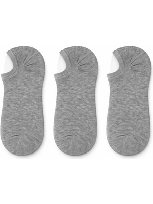 QUALITY WALKING 3'lü Unisex Pamuklu Dikişsiz Babet Çorap Silikon Topuklu Çıkmayan Kayma Yapmayan