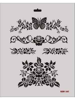 Rich New Seri N-107 Stencil 35X25 cm